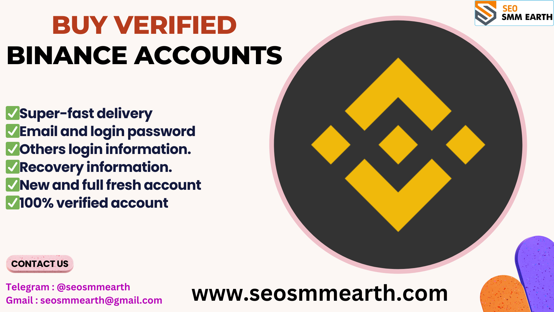 Buy Verified Binance Account - SEO SMM EARTH